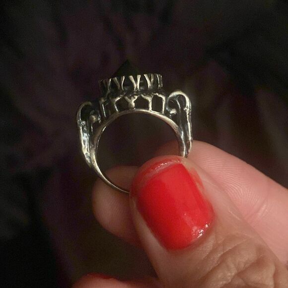 NEW Bloodmilk Jewelry Belonging to the Darkness Silver & Black Onyx Gothic Ring - Picture 5 of 7